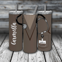 20 oz. Personalized Skinny Tumbler - Nurses / Doctors Scrubs