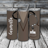 20 oz. Personalized Skinny Tumbler - Nurses / Doctors Scrubs