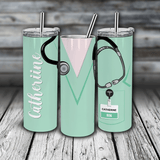 20 oz. Personalized Skinny Tumbler - Nurses / Doctors Scrubs