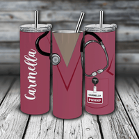 20 oz. Personalized Skinny Tumbler - Nurses / Doctors Scrubs