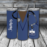 20 oz. Personalized Skinny Tumbler - Nurses / Doctors Scrubs