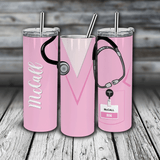 20 oz. Personalized Skinny Tumbler - Nurses / Doctors Scrubs