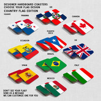 Hardboard Coasters - Country Flags