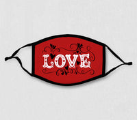 Adjustable Face Mask - Valentine's Day - LOVE